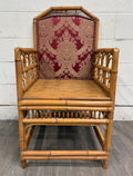 Antique Brighton Pavilion Style Bamboo Lounge Chair Armchair