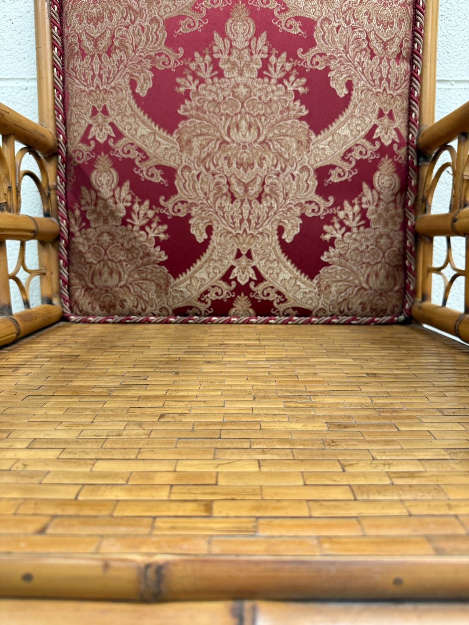 Antique Brighton Pavilion Style Bamboo Lounge Chair Armchair