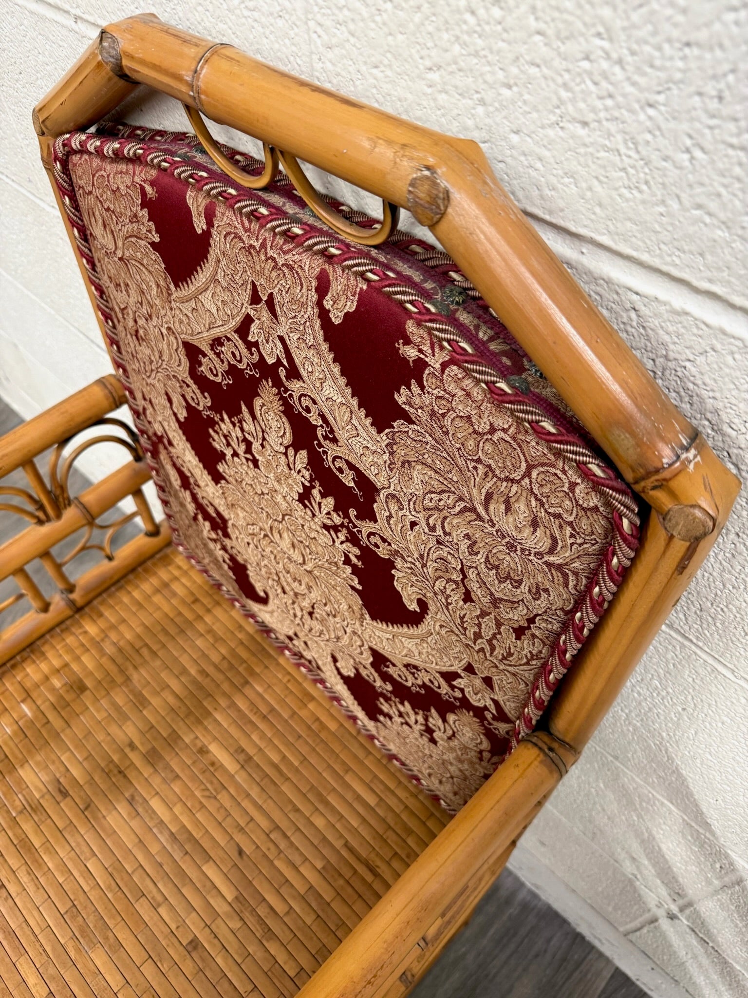 Antique Brighton Pavilion Style Bamboo Lounge Chair Armchair