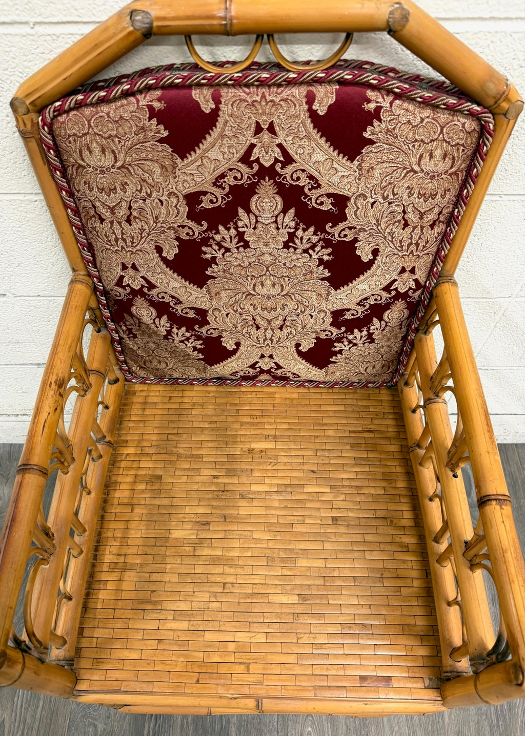 Antique Brighton Pavilion Style Bamboo Lounge Chair Armchair