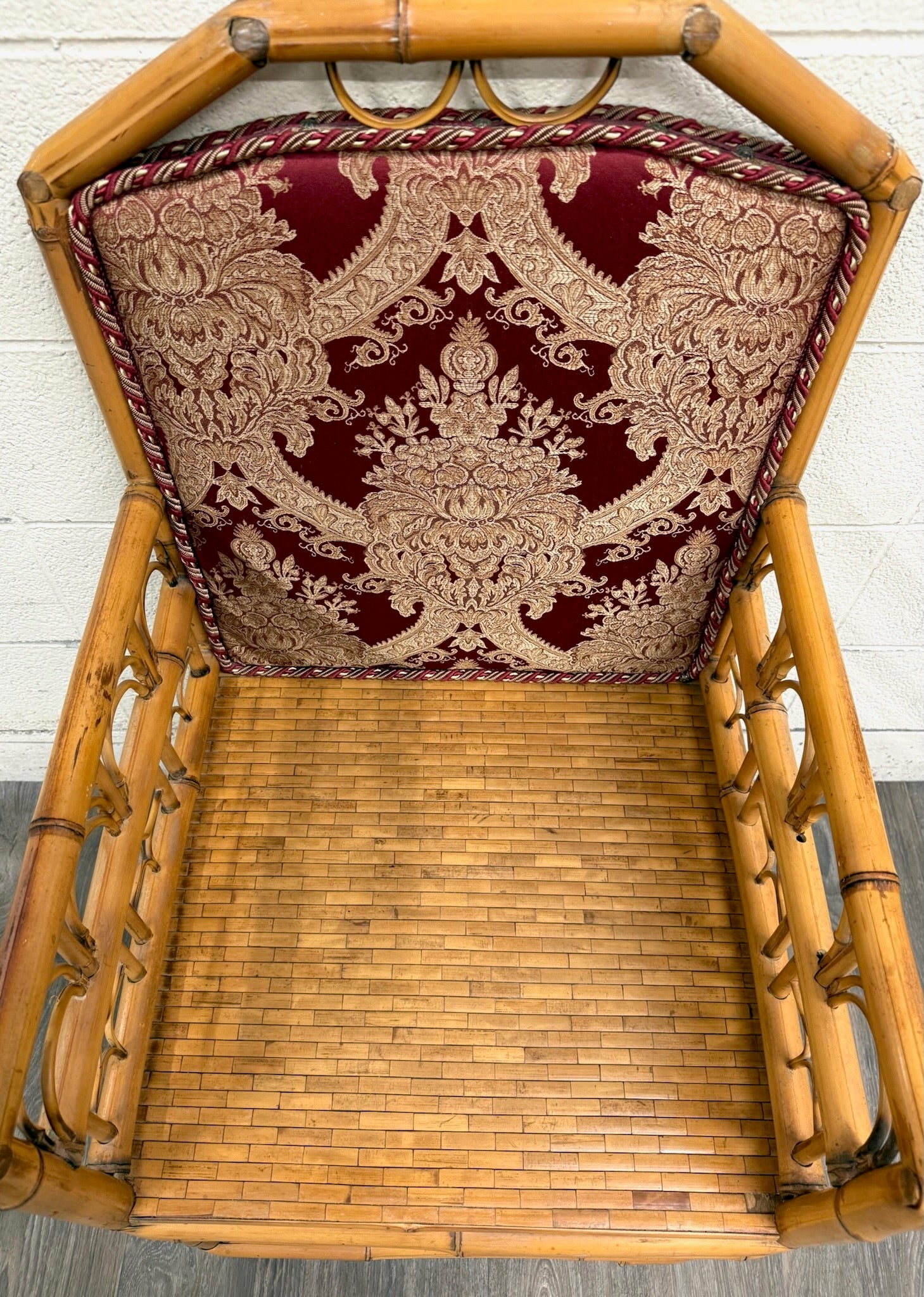 Antique Brighton Pavilion Style Bamboo Lounge Chair Armchair