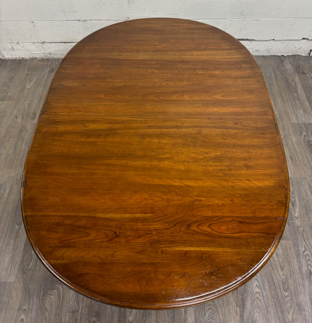 Vintage Queen Anne Style Oval Walnut Dining Table