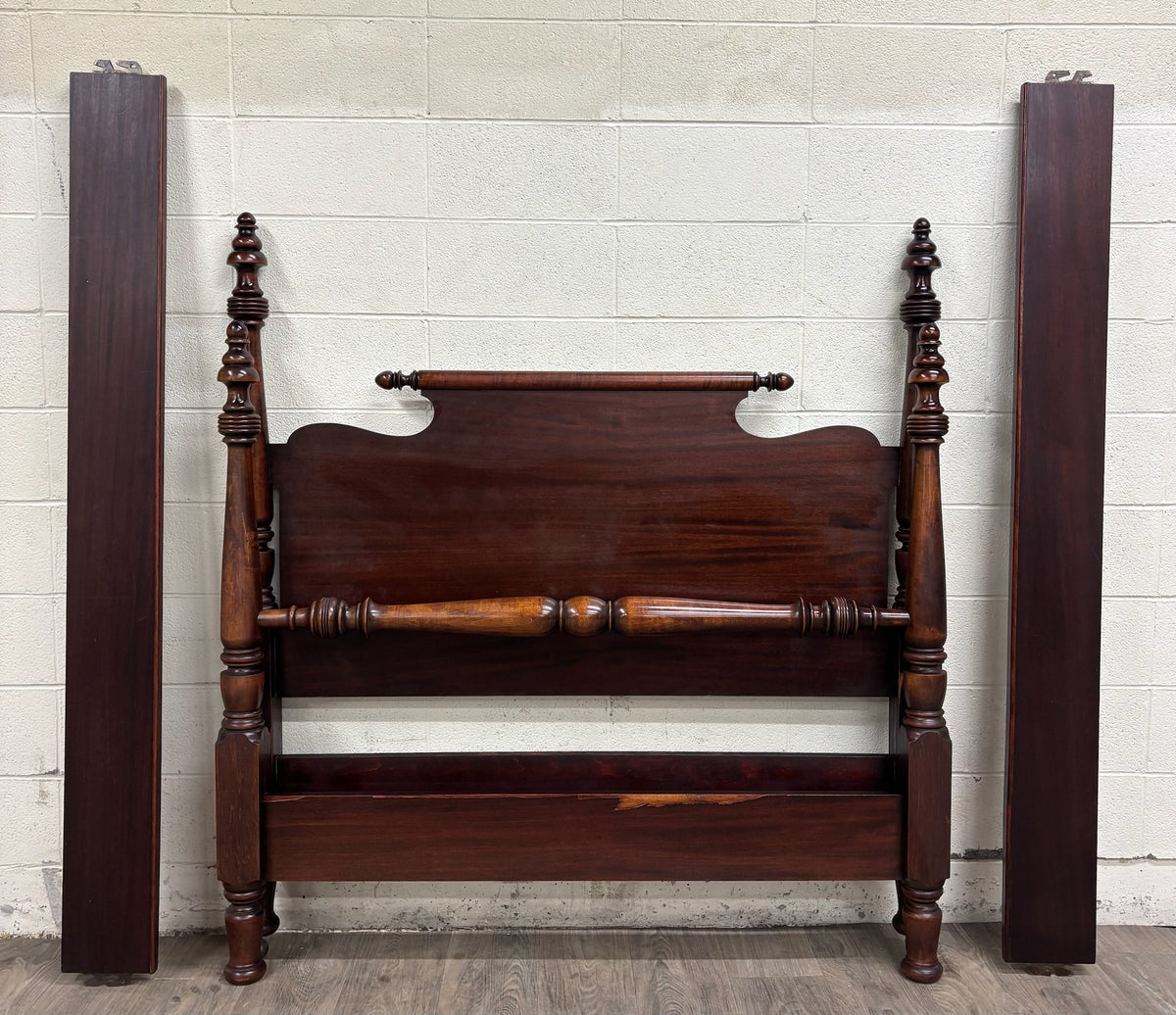 Antique Full Size American Empire Mahogany Four Poster Bed