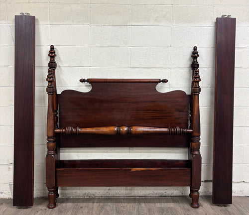 Antique Full Size American Empire Mahogany Four Poster Bed