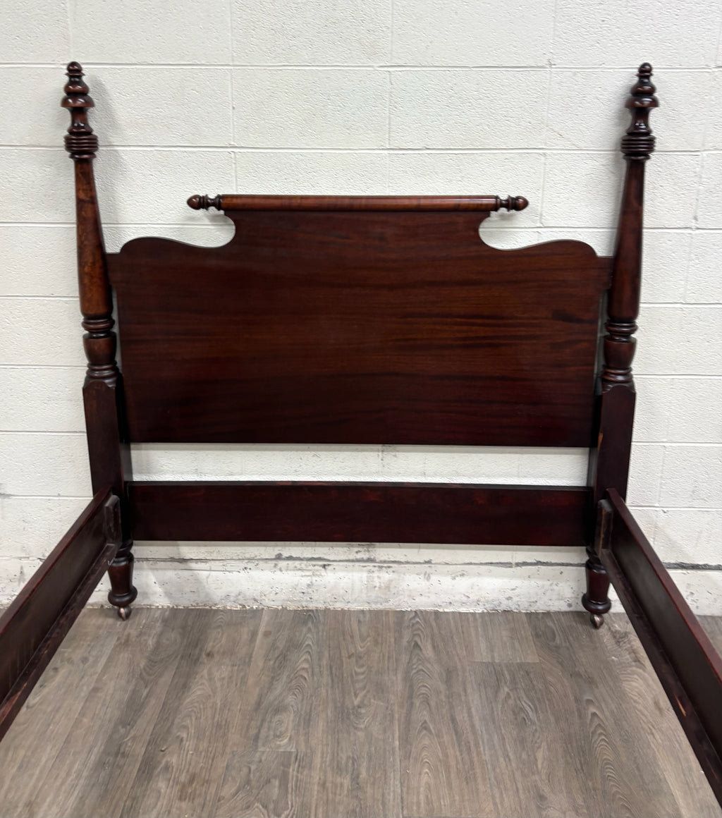 Antique Full Size American Empire Mahogany Four Poster Bed