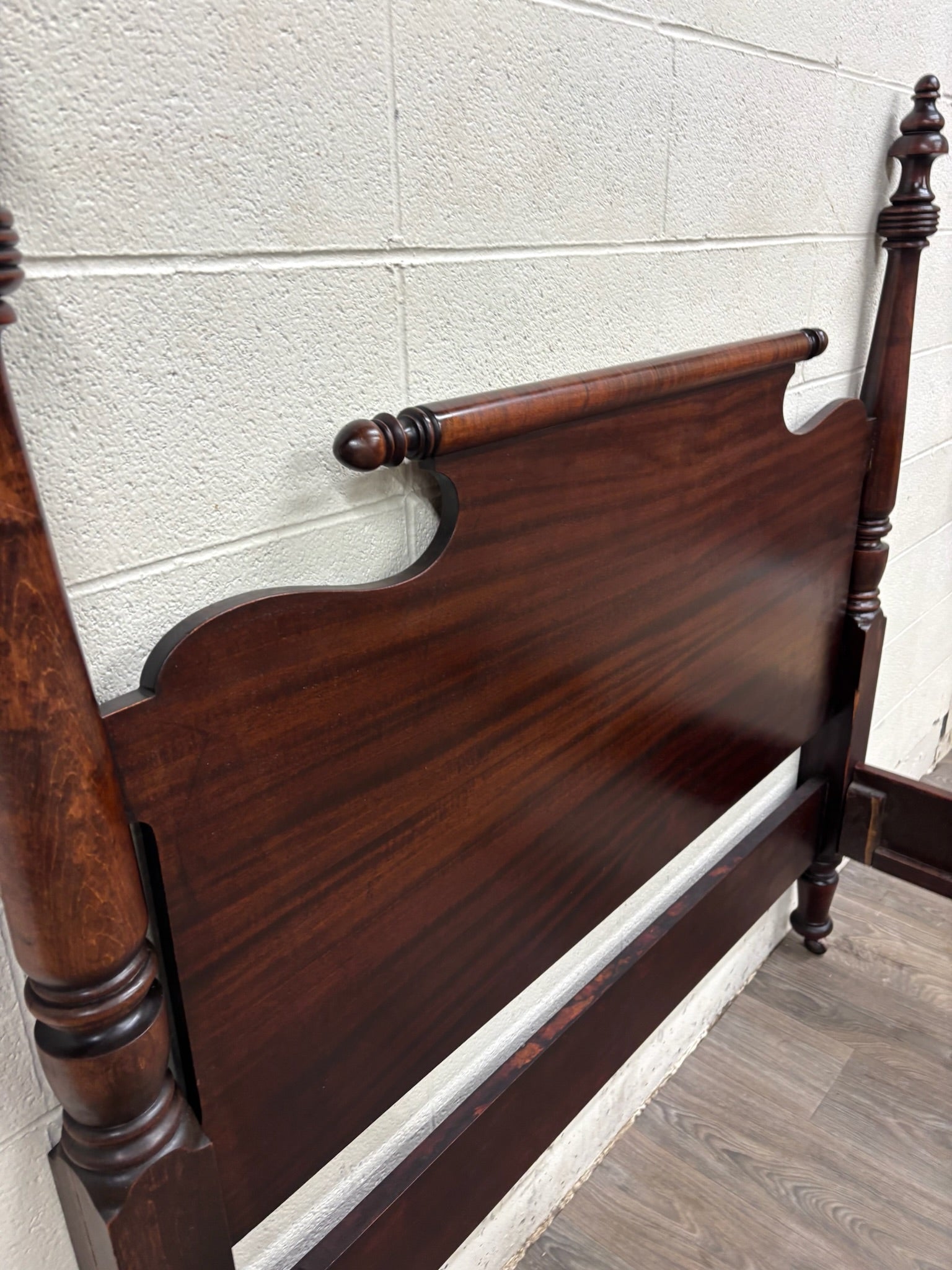 Antique Full Size American Empire Mahogany Four Poster Bed