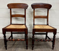 Antique 1800s American Sheraton / Federal Style Hand Woven Rush Seat Side Chairs