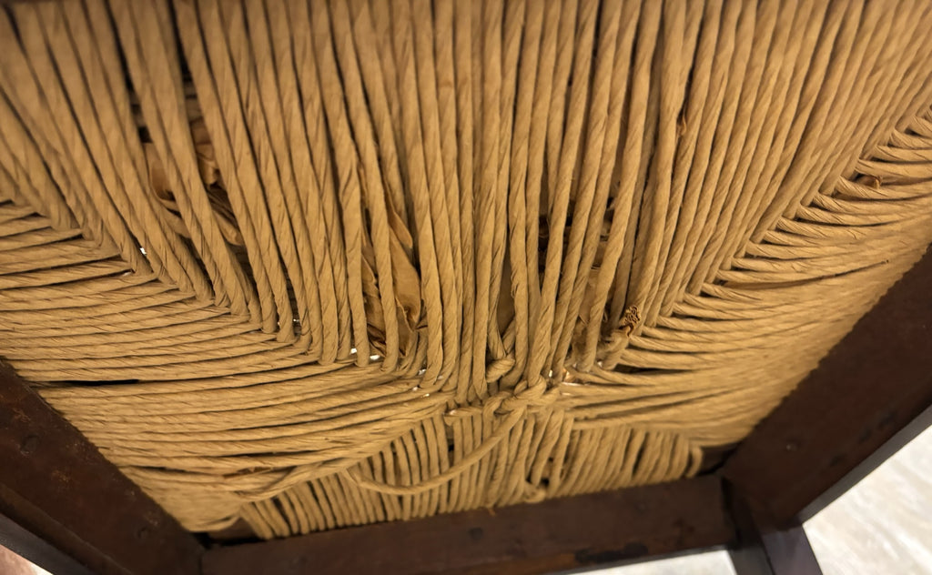 Antique 1800s American Sheraton / Federal Style Hand Woven Rush Seat Side Chairs
