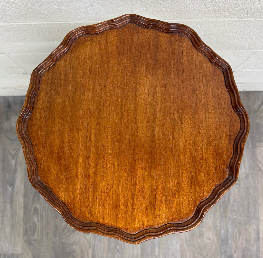 Antique Georgian Revival Queen Anne Style Mahogany Dumbwaiter Serving Tray Table