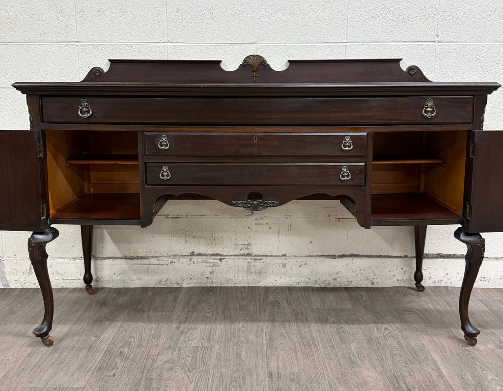 Vintage Georgian Revival Mahogany Sideboard Buffet Console