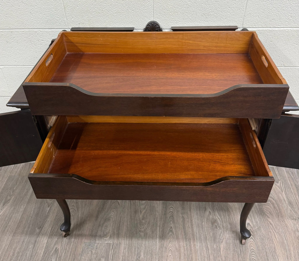 Vintage Georgian Revival Mahogany Tea Server Hostess Cabinet