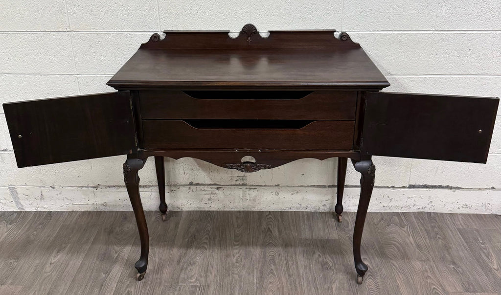 Vintage Georgian Revival Mahogany Tea Server Hostess Cabinet