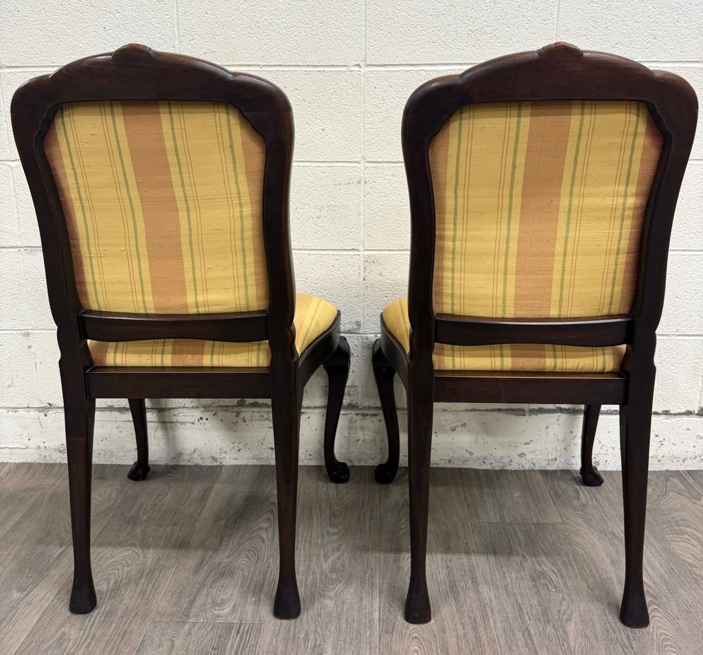 Vintage French Louis XV Revival Carved Floral Side Chairs - Pair
