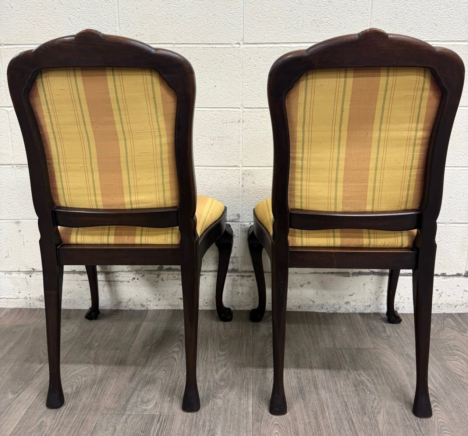 Vintage French Louis XV Revival Carved Floral Side Chairs - Pair