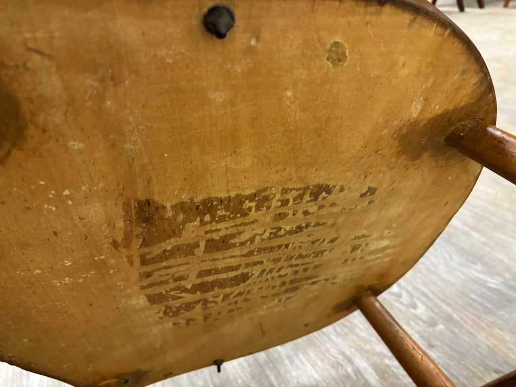 Antique 19th Century Primitive Oak Barrel Back Pub Chairs Captain’s Arm Chairs