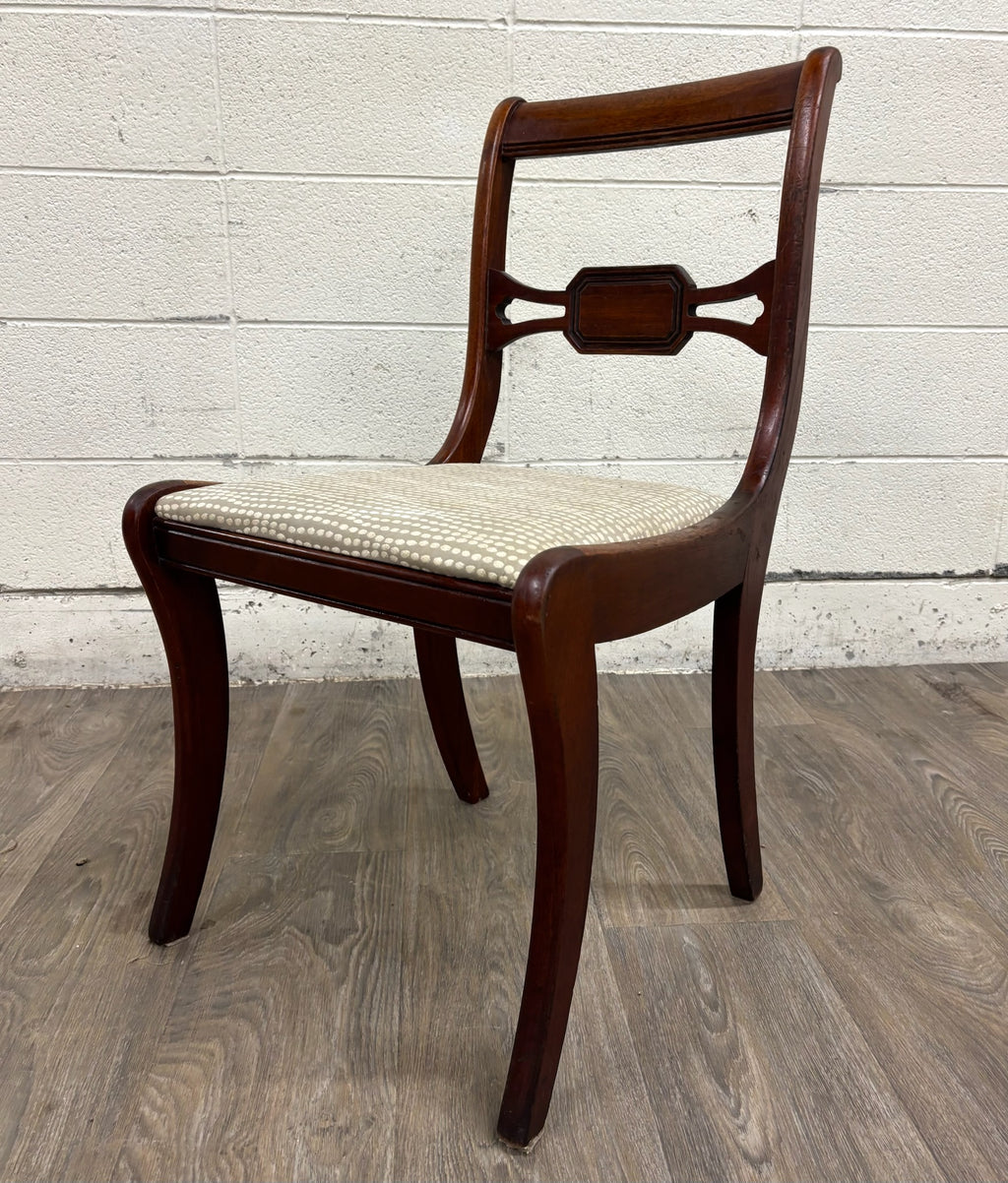 Vintage Drexel Duncan Phyfe Regency Style Pierced Bow Back Dining Side Chair