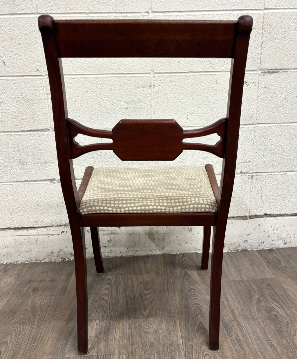 Vintage Drexel Duncan Phyfe Regency Style Pierced Bow Back Dining Side Chair