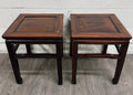 Vintage Ming Style Hong Kong Blackwood End Tables Side Tables - Pair