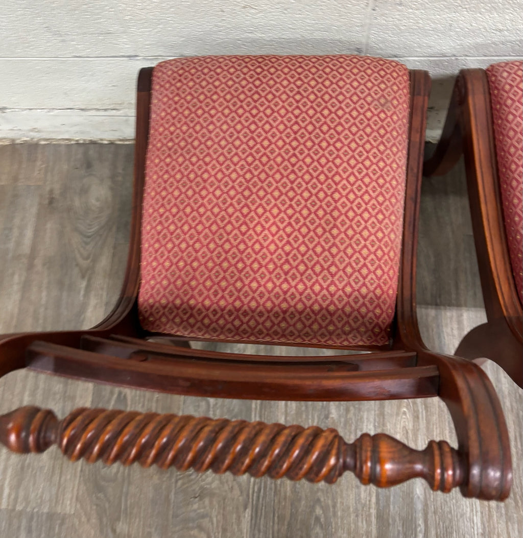 Vintage Willett Furniture Regency Style Barley Twist Top Mahogany Dining Chairs