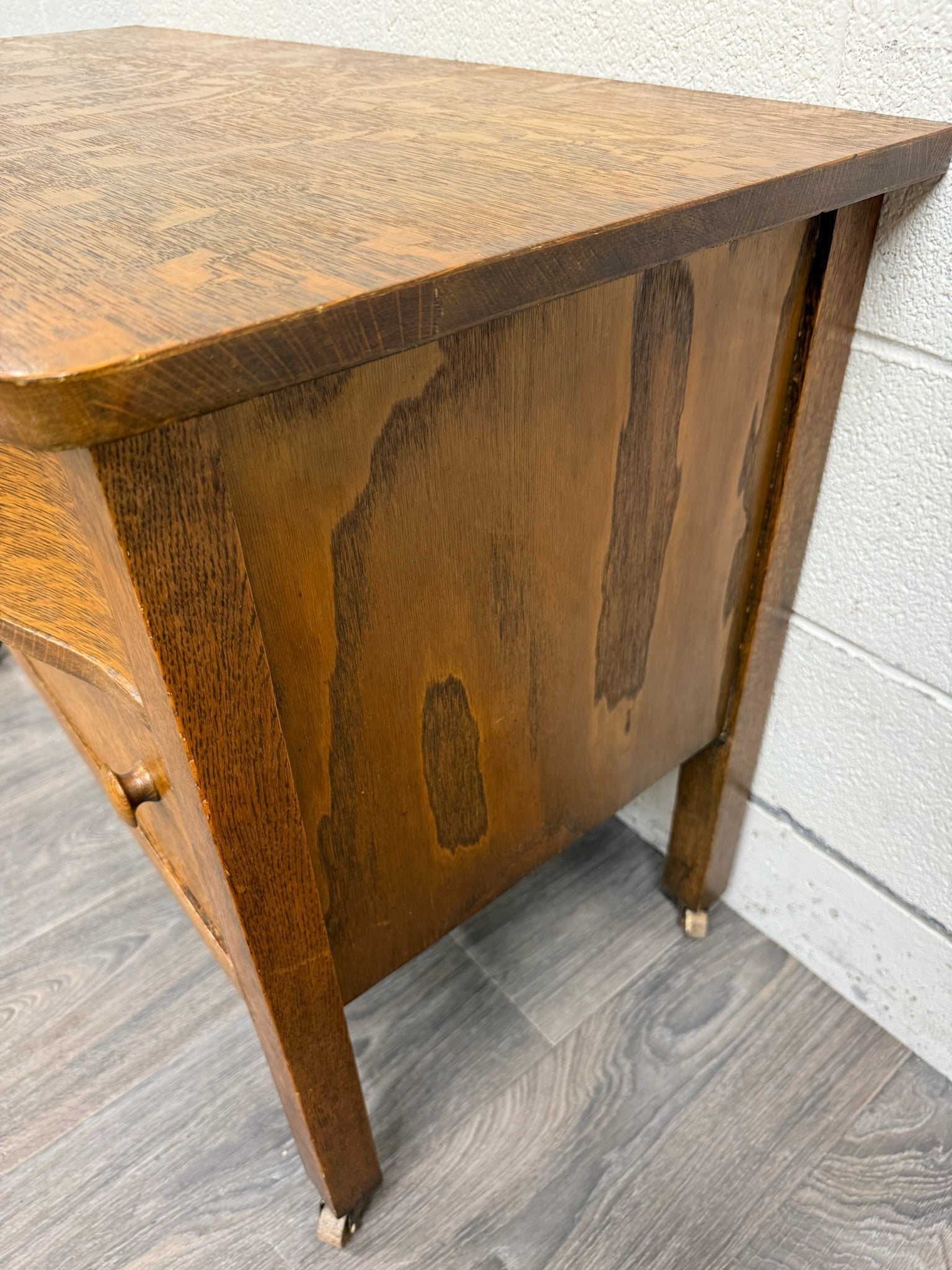 Antique Mission Arts and Crafts Tiger Oak Server Bureau Sideboard Buffet
