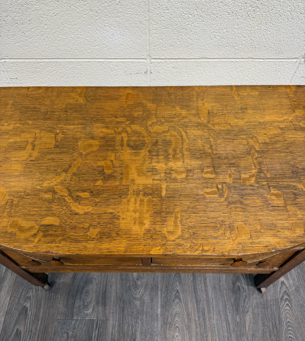 Antique Mission Arts and Crafts Tiger Oak Server Bureau Sideboard Buffet