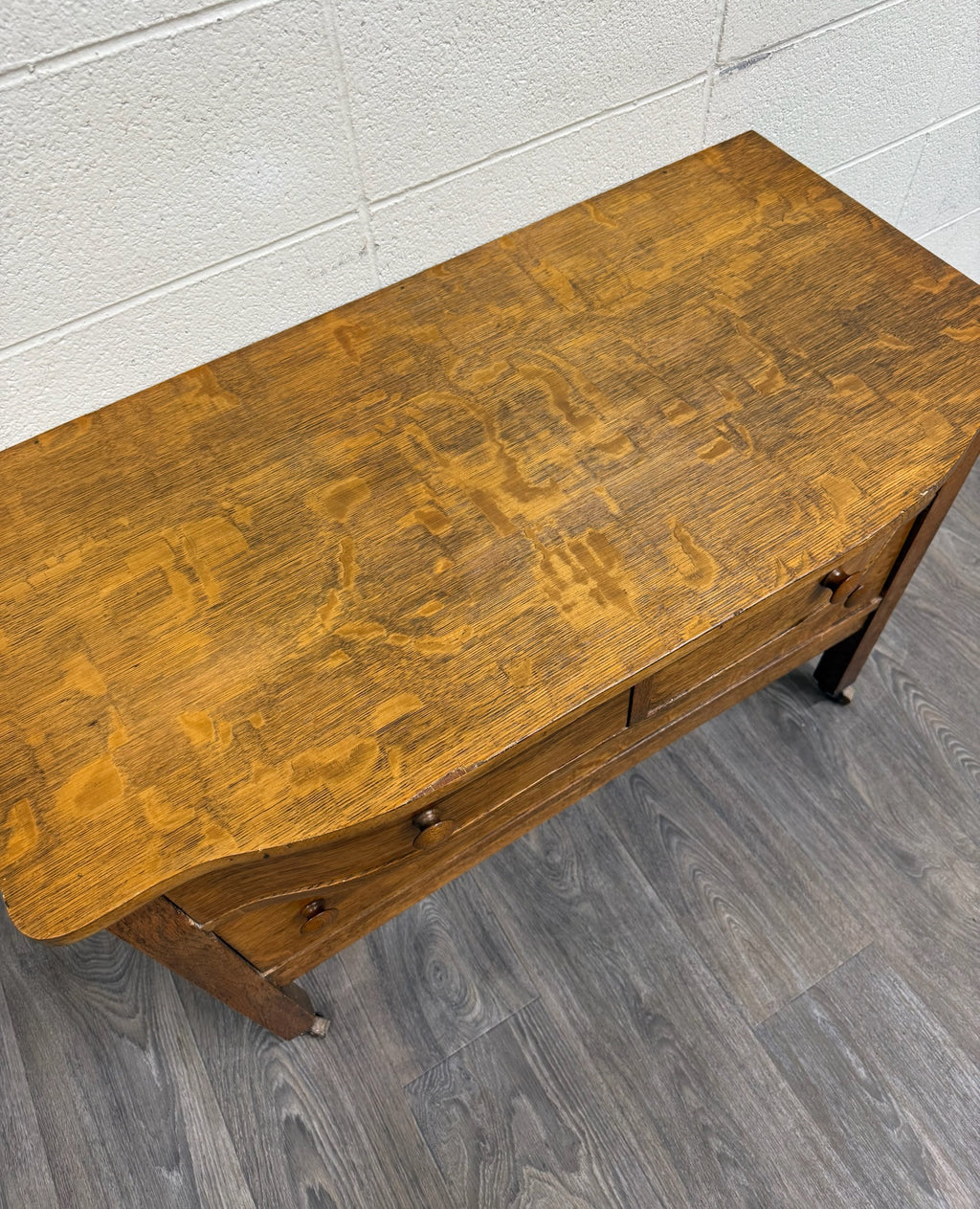 Antique Mission Arts and Crafts Tiger Oak Server Bureau Sideboard Buffet