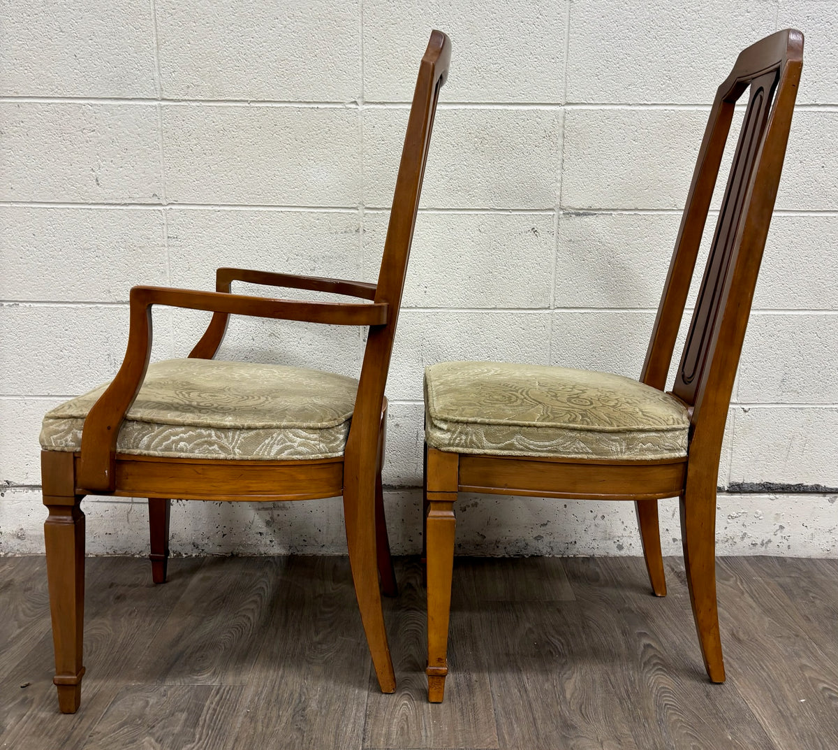 Vintage Mid Century Modern or Regency / Neoclassical Style Dining Chairs - Pair