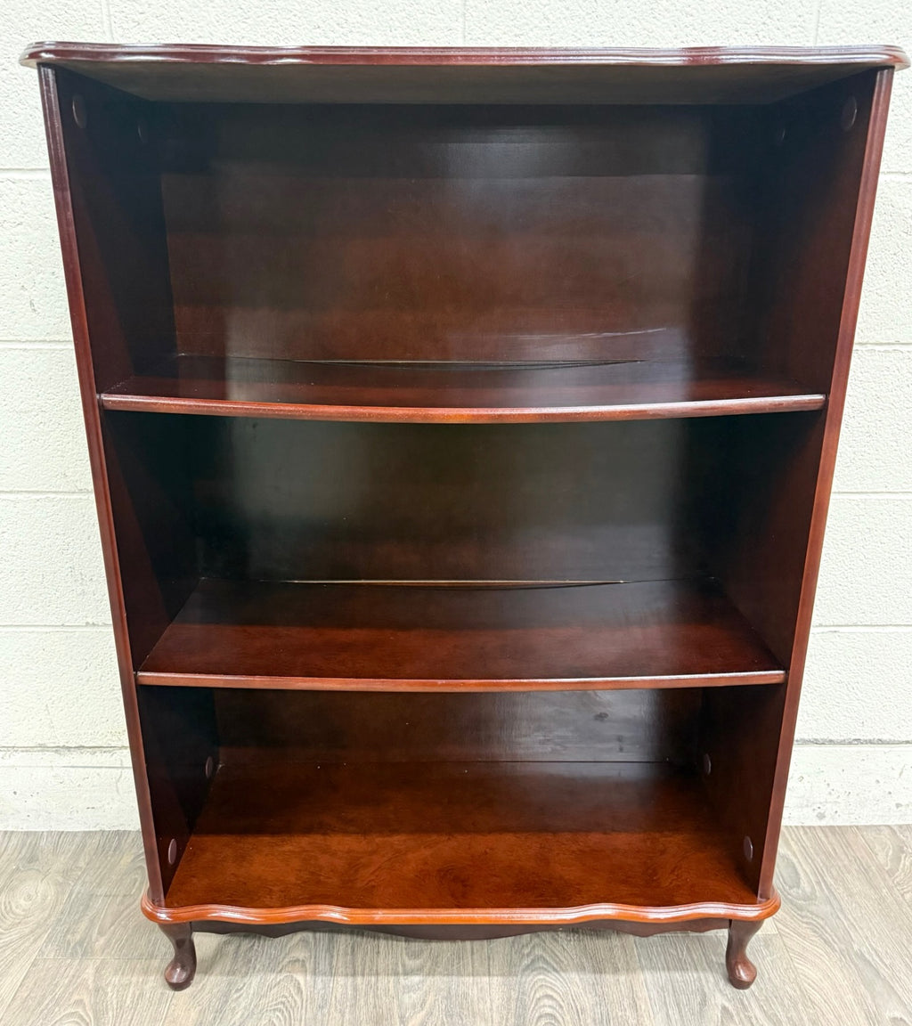 Vintage Queen Anne Style Mahogany Bookshelf Bookcase