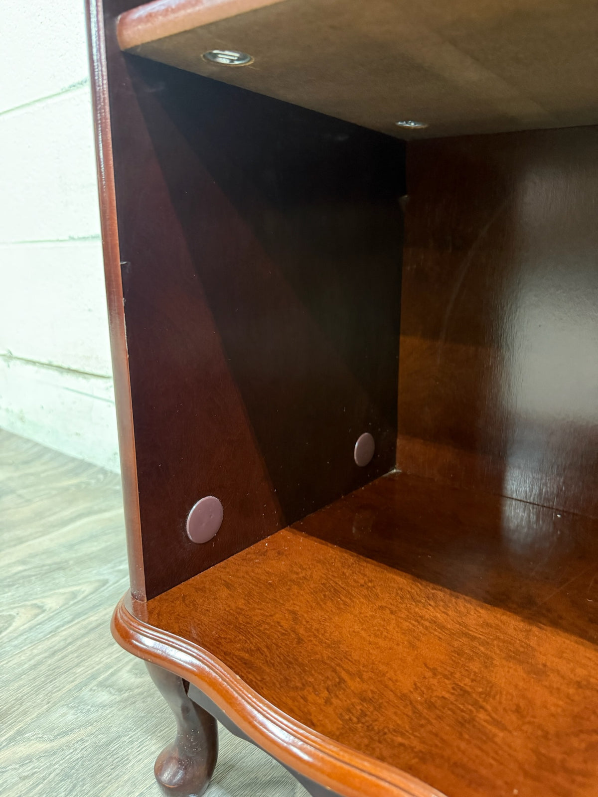 Vintage Queen Anne Style Mahogany Bookshelf Bookcase