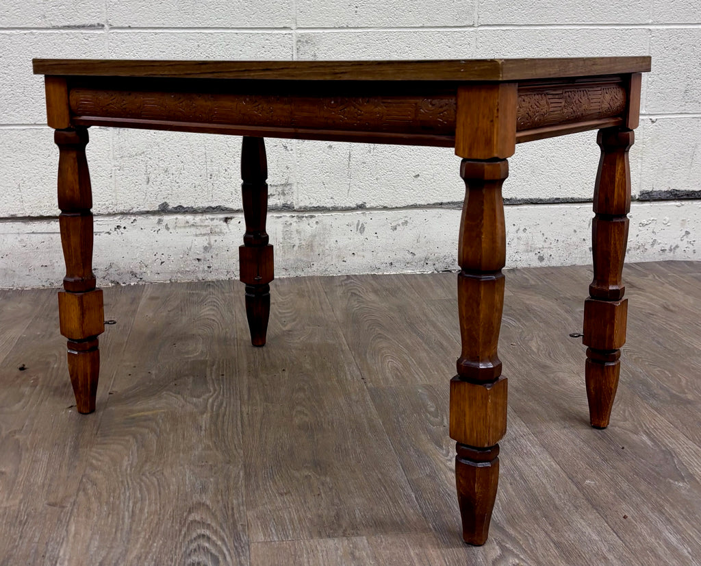 Vintage Jacobean Revival Style Coffee Table Side Table End Table