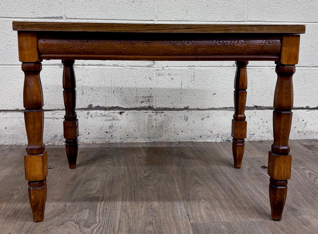 Vintage Jacobean Revival Style Coffee Table Side Table End Table