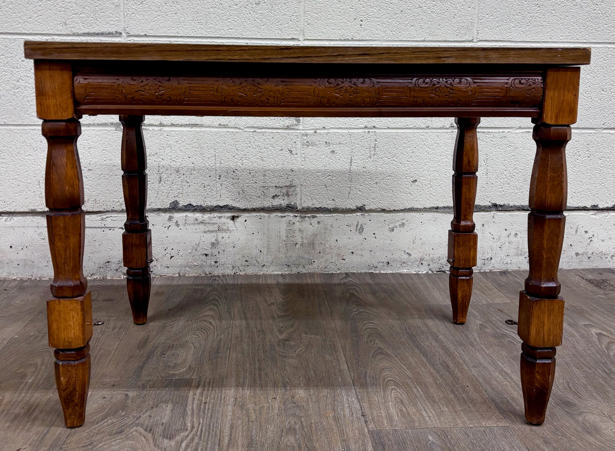 Vintage Jacobean Revival Style Coffee Table Side Table End Table