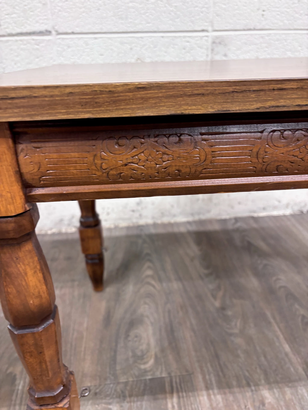 Vintage Jacobean Revival Style Coffee Table Side Table End Table
