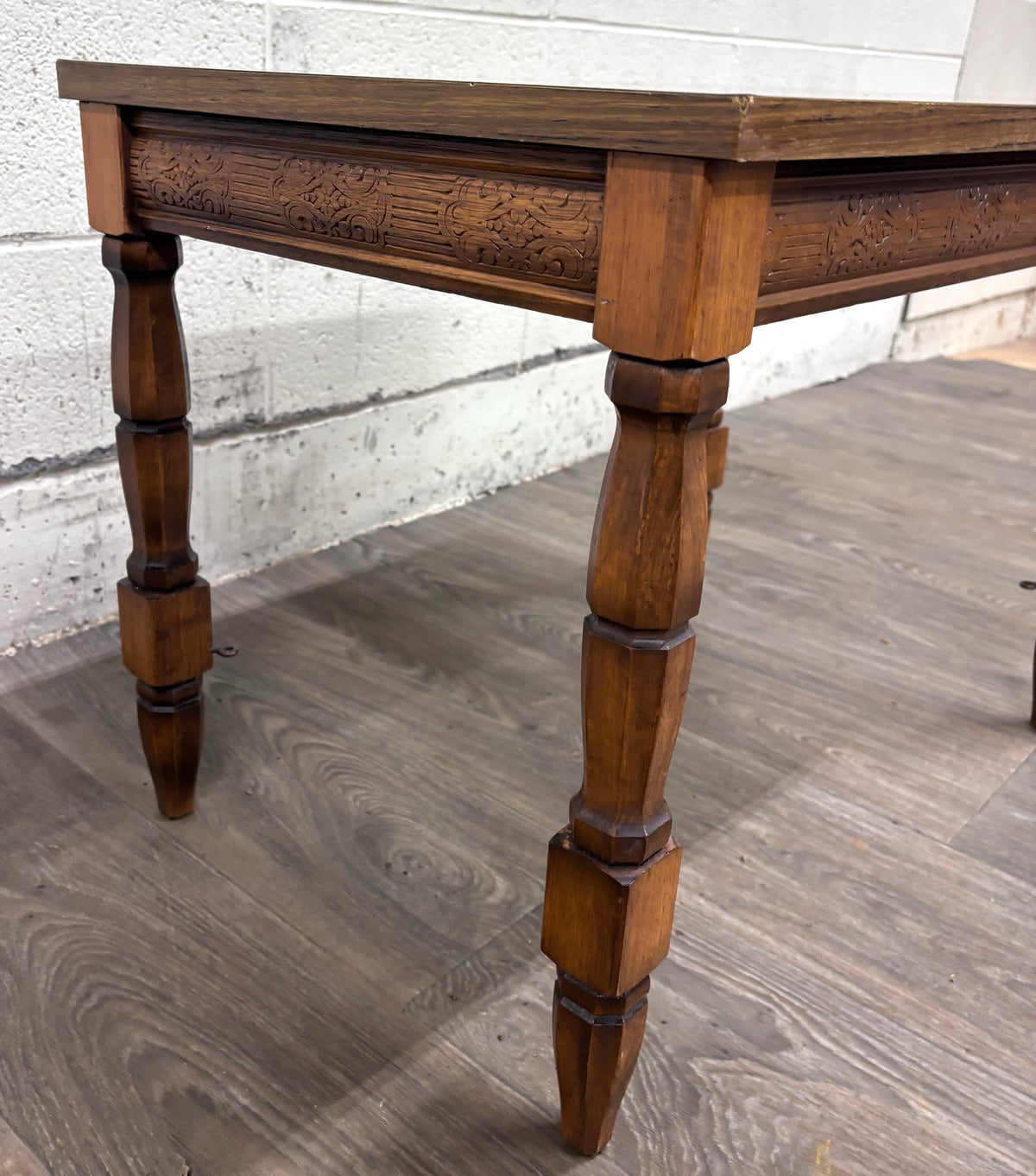 Vintage Jacobean Revival Style Coffee Table Side Table End Table