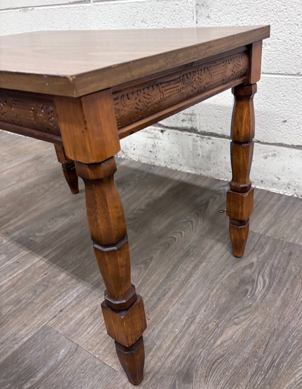 Vintage Jacobean Revival Style Coffee Table Side Table End Table