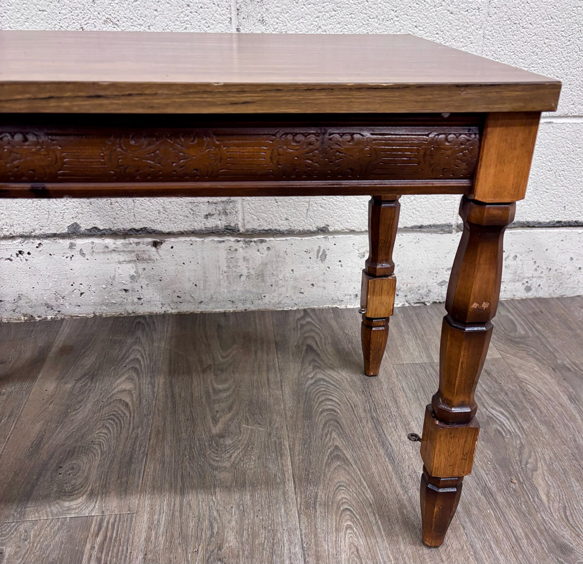 Vintage Jacobean Revival Style Coffee Table Side Table End Table