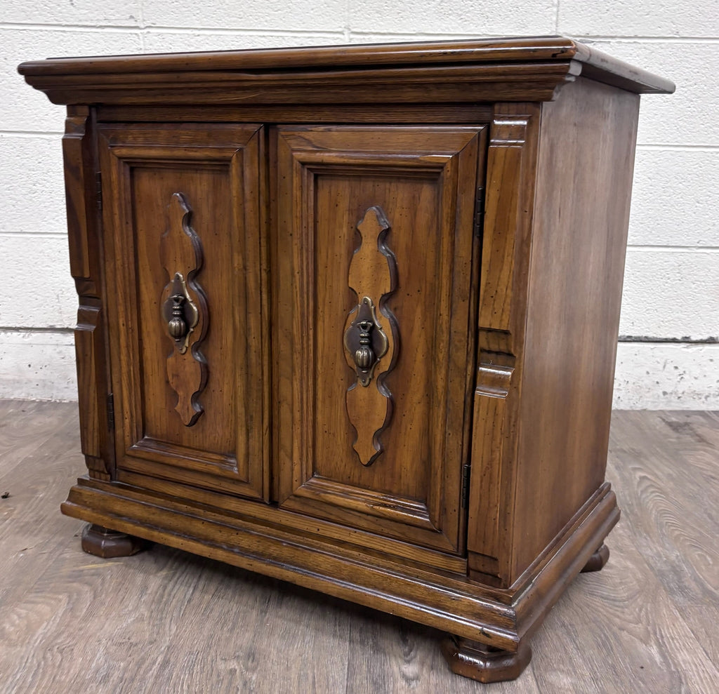 Vintage Mediterranean / Spanish Revival Style Nightstand Bedside End Cabinet