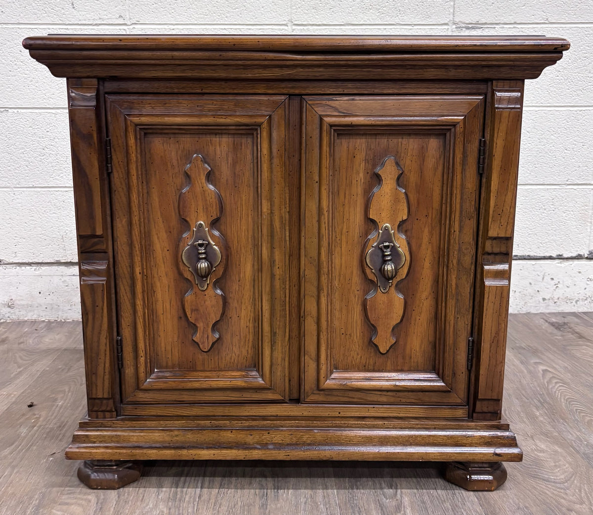 Vintage Mediterranean / Spanish Revival Style Nightstand Bedside End Cabinet