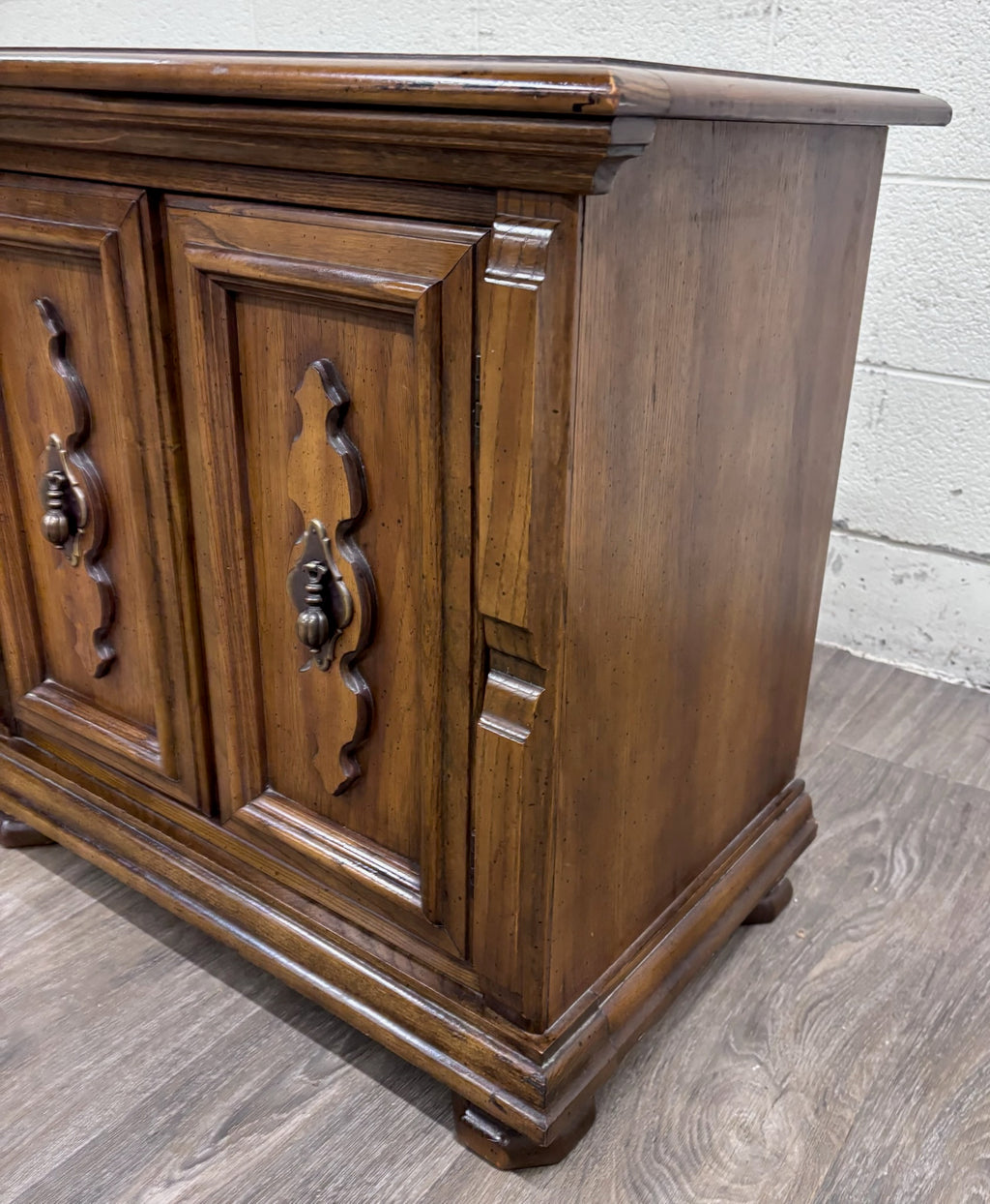 Vintage Mediterranean / Spanish Revival Style Nightstand Bedside End Cabinet