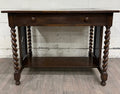 Antique Stickley Bros Barley Twist Oak Library Table with Drawer