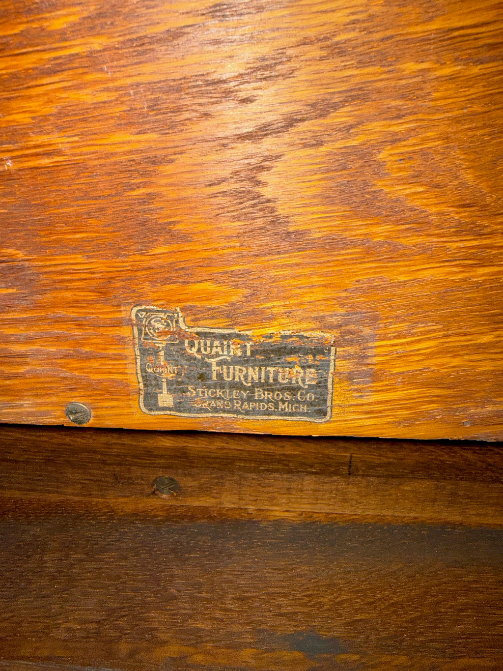 Antique Stickley Bros Barley Twist Oak Library Table with Drawer