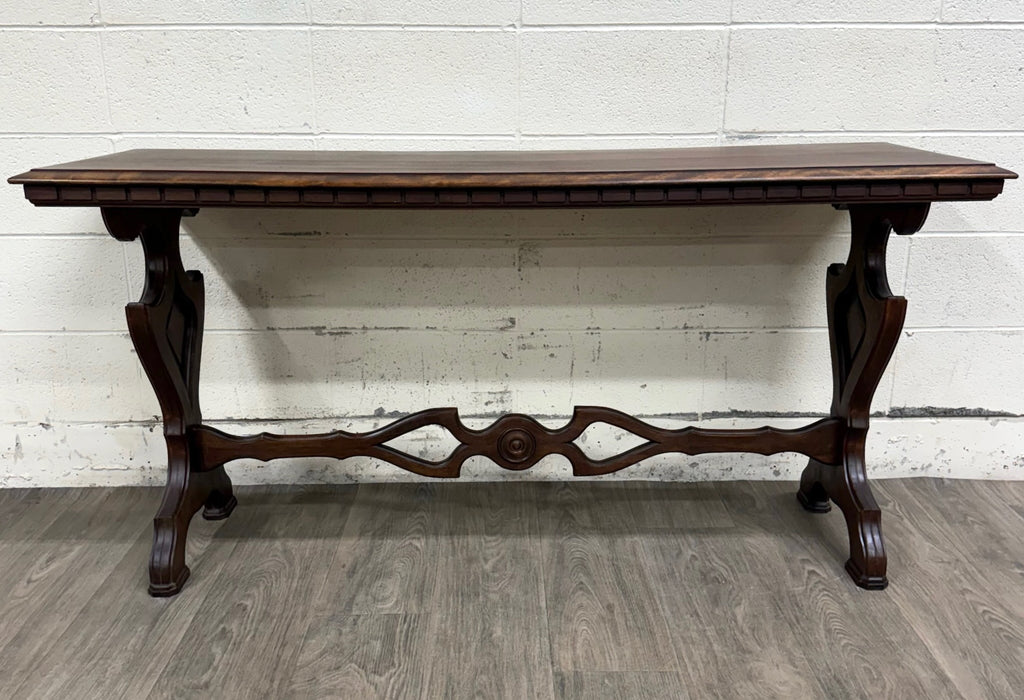 Vintage Tudor or Spanish Revival Style Sofa Table Console Table Hall Table