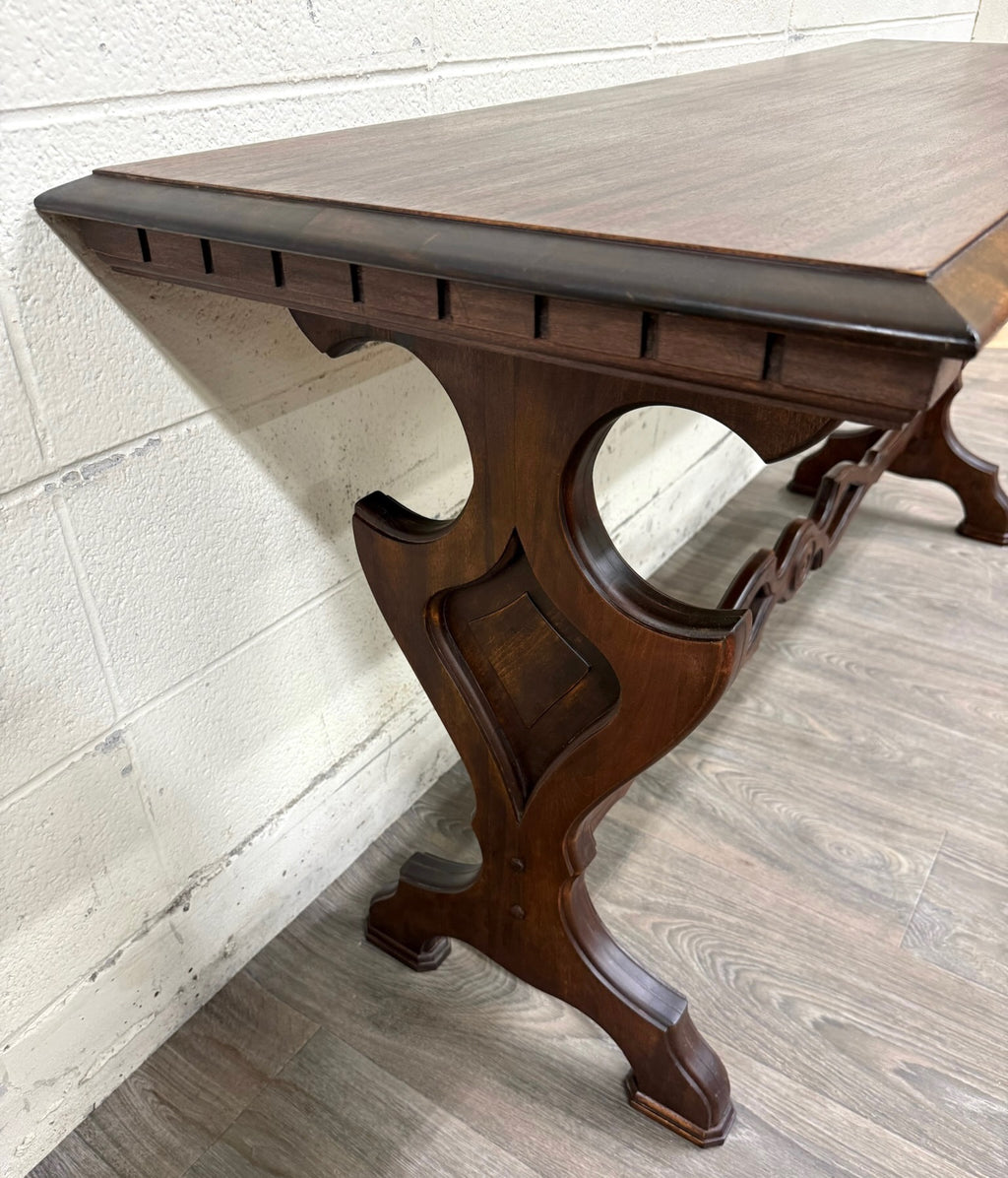 Vintage Tudor or Spanish Revival Style Sofa Table Console Table Hall Table