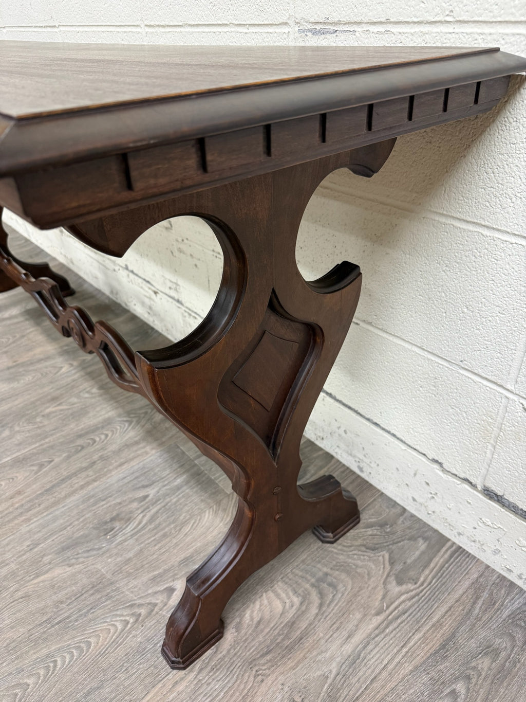 Vintage Tudor or Spanish Revival Style Sofa Table Console Table Hall Table