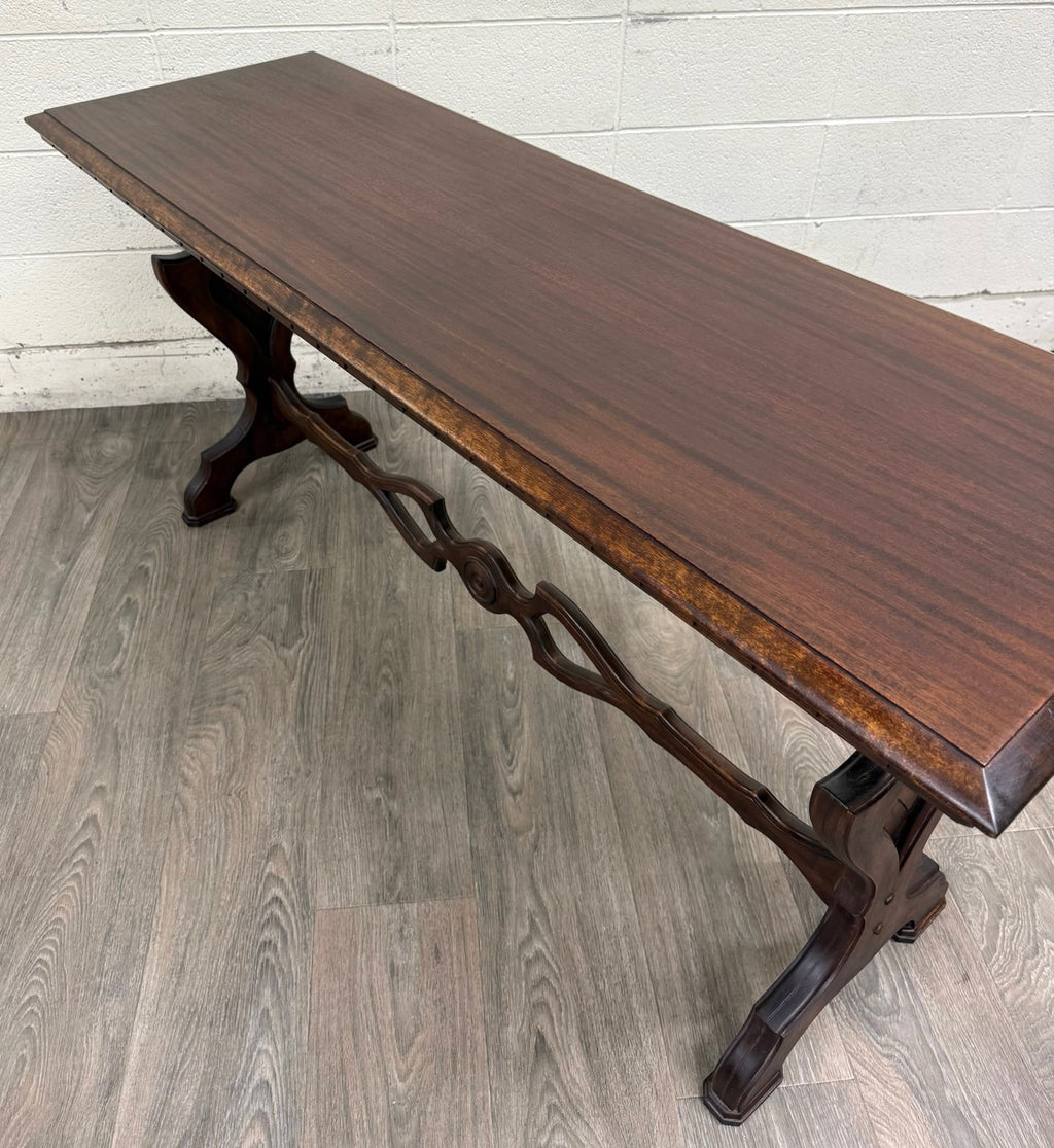 Vintage Tudor or Spanish Revival Style Sofa Table Console Table Hall Table