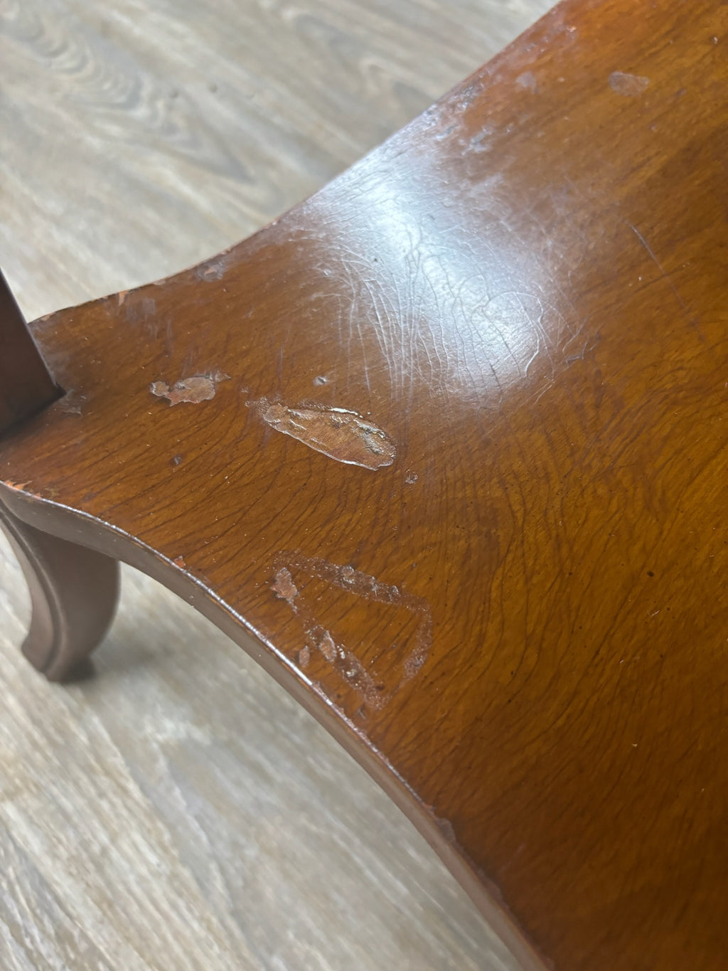 Vintage Townsend Mfg. Co. Tooled Leather Top Mahogany End Table