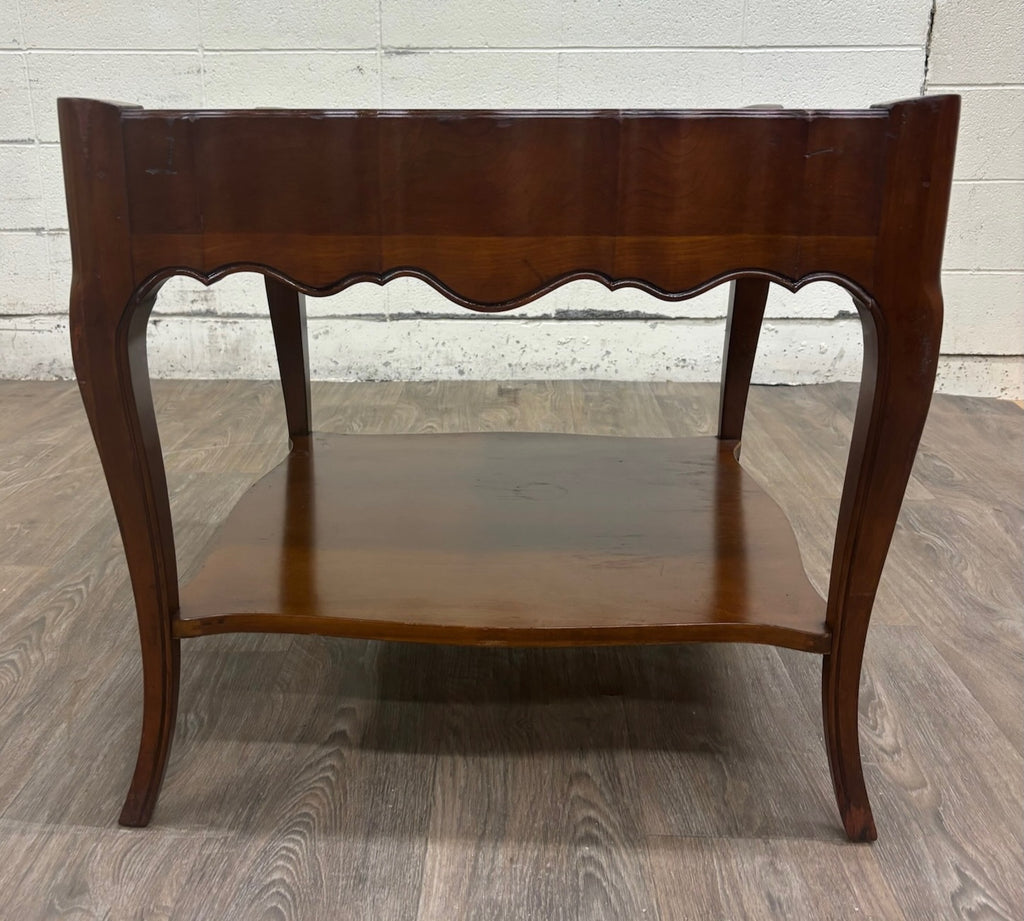 Vintage Townsend Mfg. Co. Tooled Leather Top Mahogany End Table