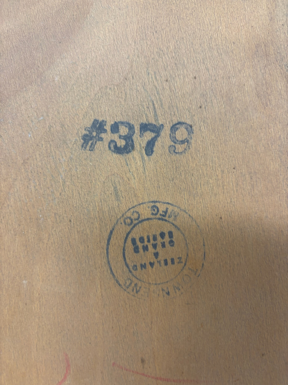 Vintage Townsend Mfg. Co. Tooled Leather Top Mahogany End Table