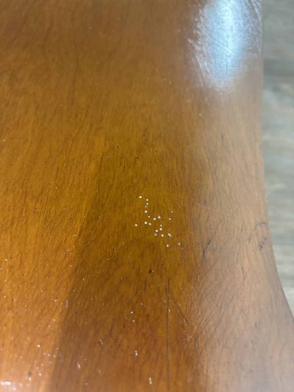 Vintage Townsend Mfg. Co. Tooled Leather Top Mahogany End Table