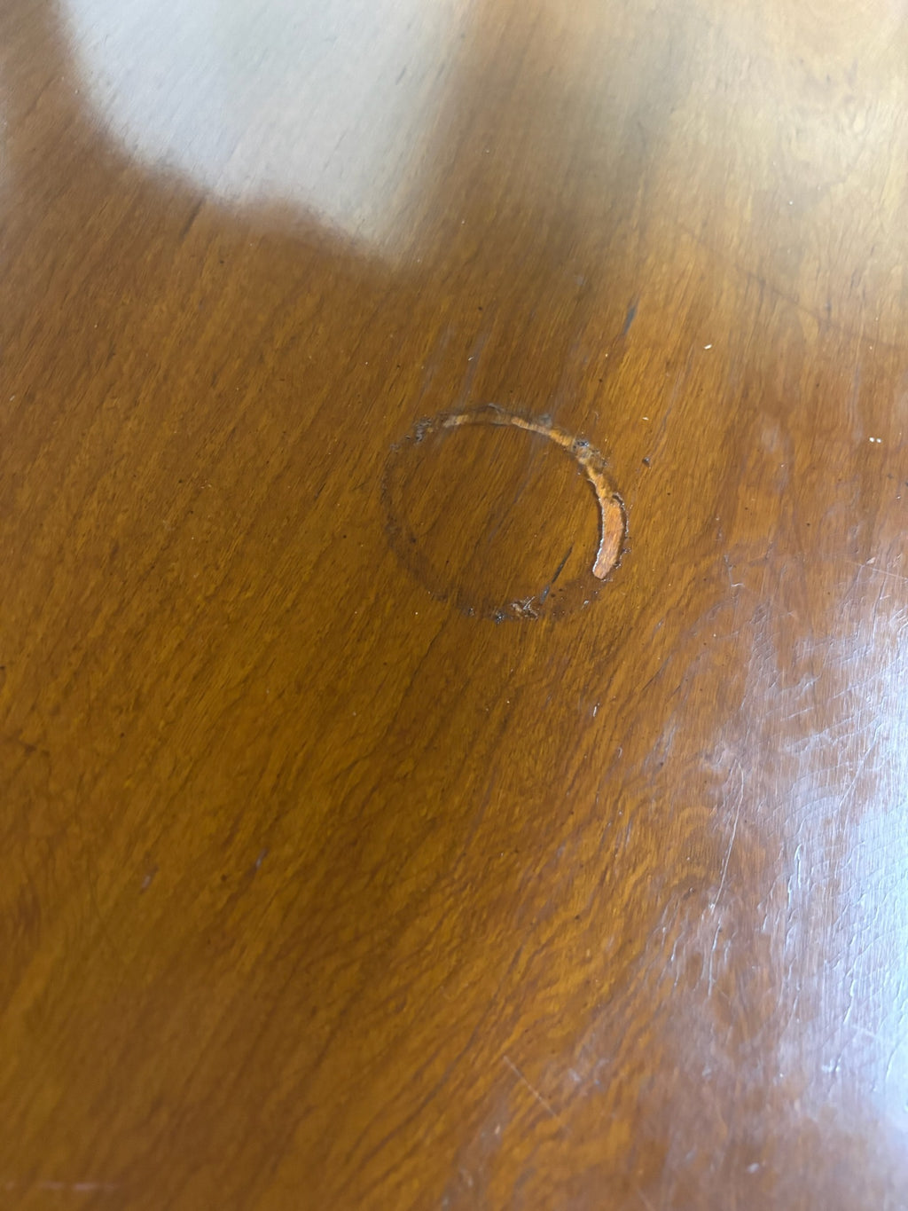 Vintage Townsend Mfg. Co. Tooled Leather Top Mahogany End Table